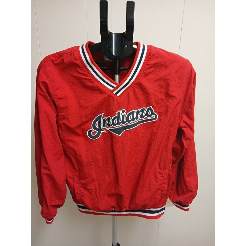 Cleveland Indians Majestic Authentic Pullover Light Jacket Coat Kids 14/16 Red